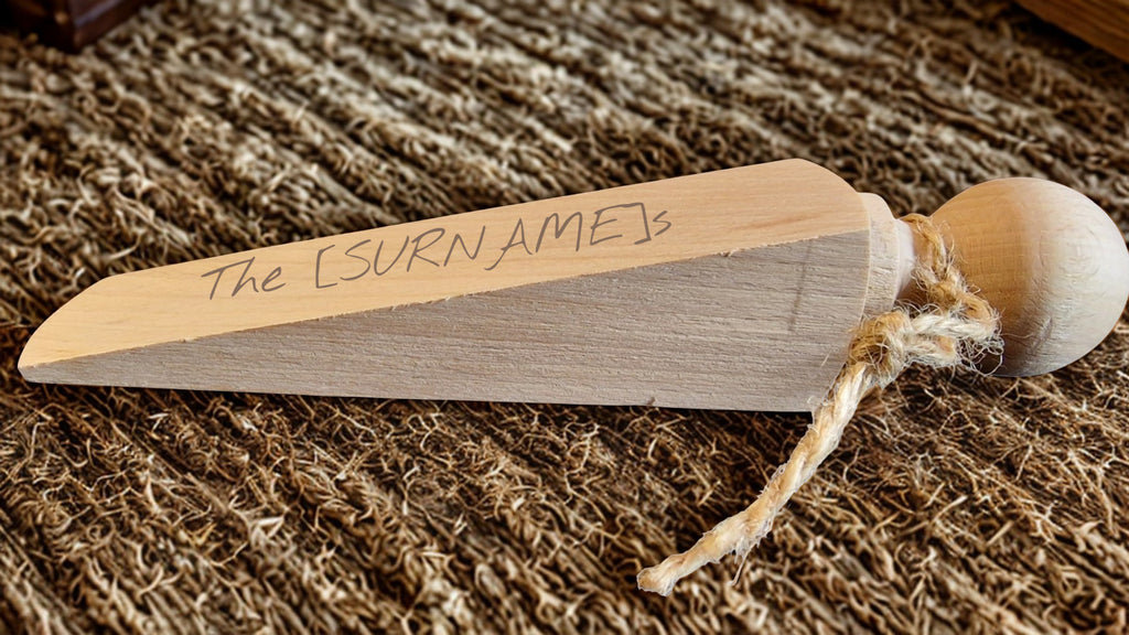 Wooden mace with a spherical head on a textured surface