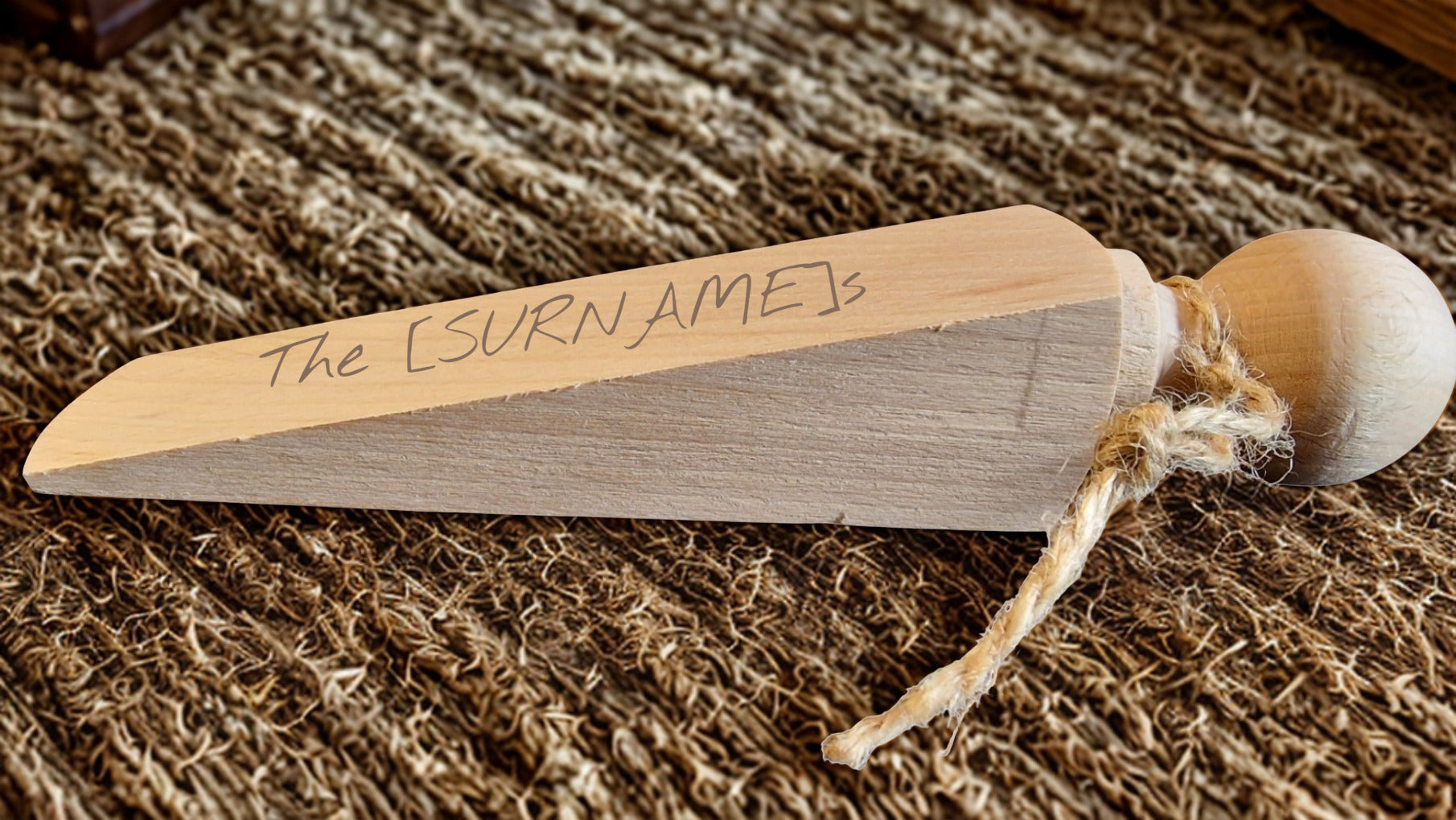 Wooden mace with a spherical head on a textured surface
