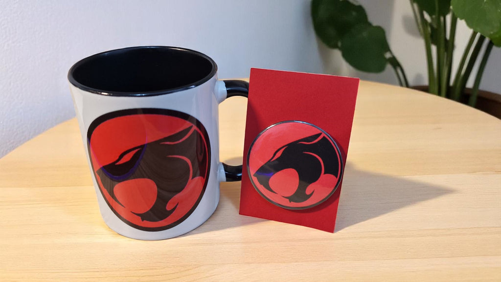 ThunderCats Mug & Pin Set – Retro Cartoon Gift for 80s Fans