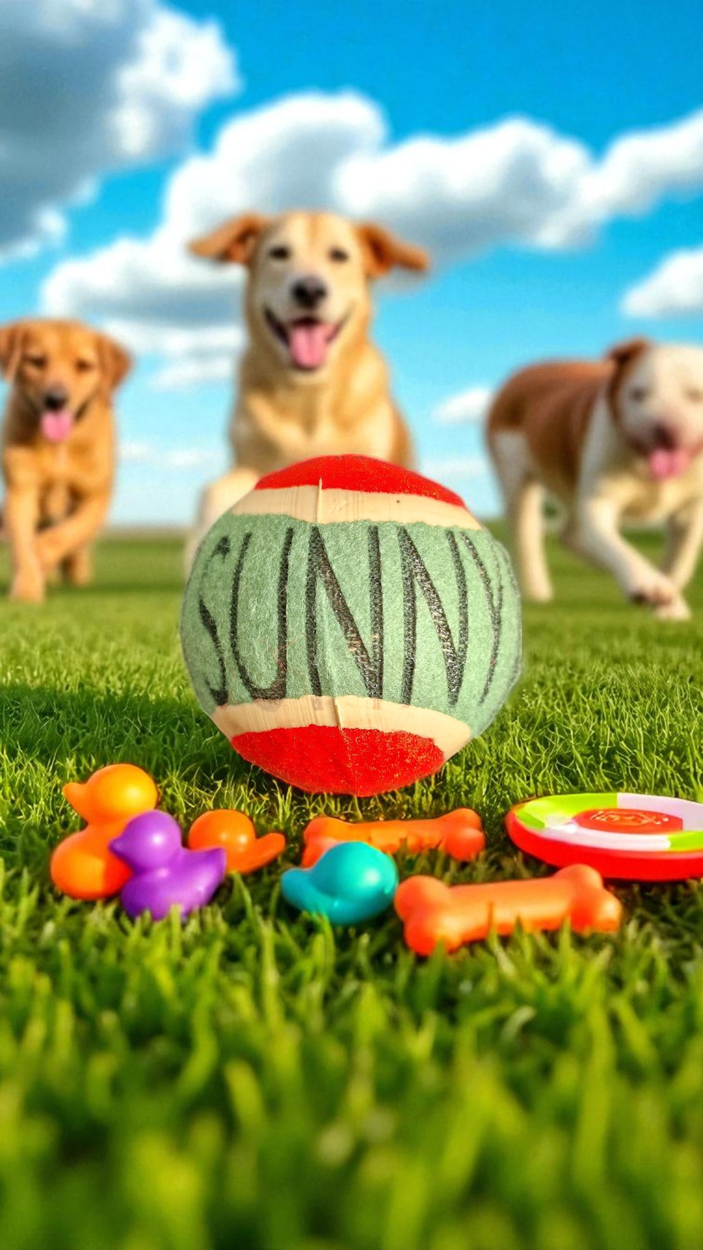 Personalised Dog Tennis Ball Gift – Custom Name, Unique Pet Present, Cheeky Twist Dog Toy