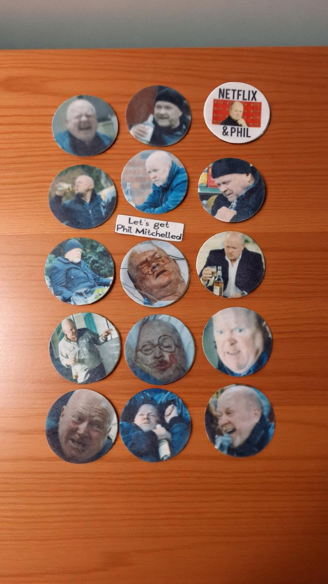 Phil Mitchell Eastenders meme edible cake toppers, 80s 90s party, precut, pack of 15, printed on wafer paper