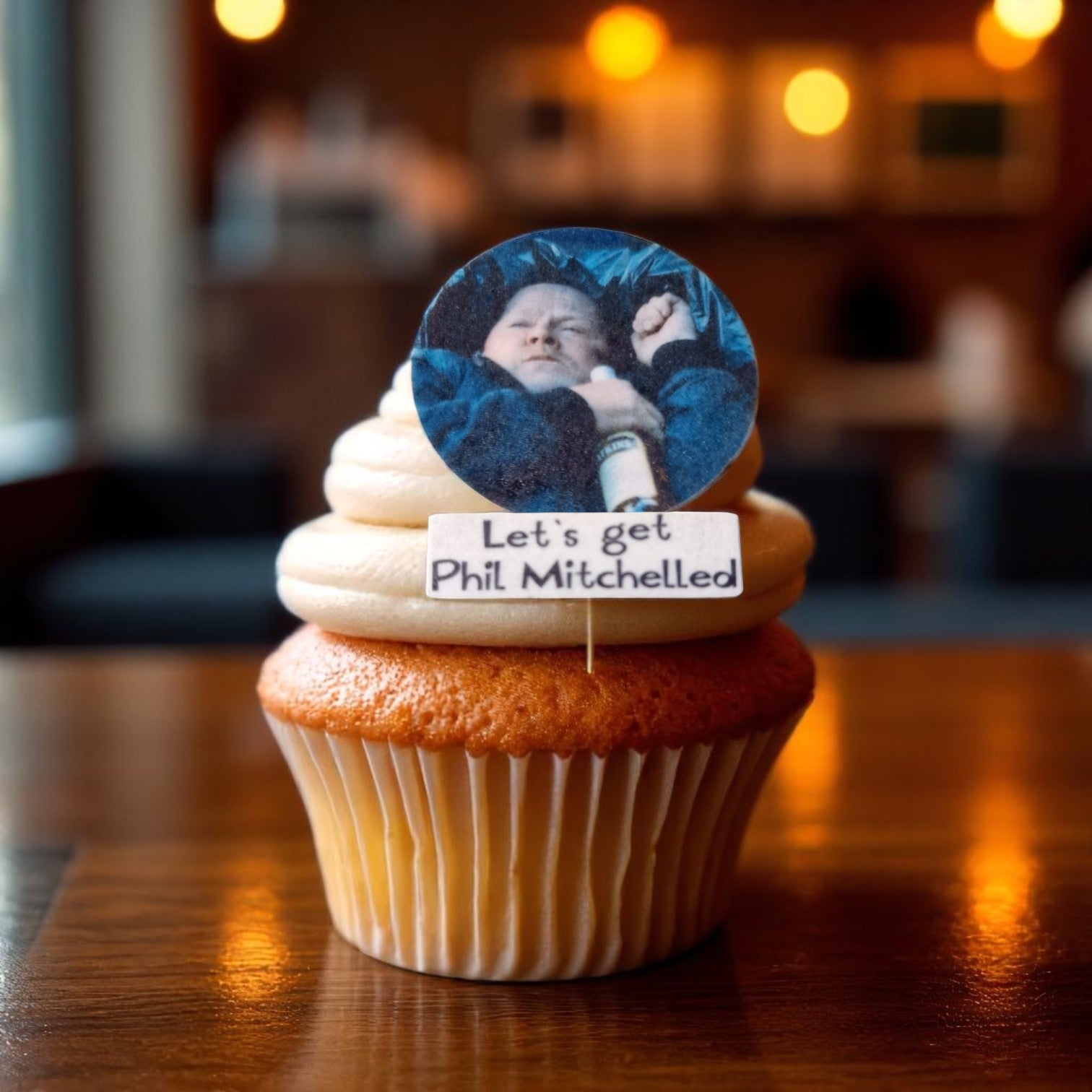 Phil Mitchell Eastenders meme edible cake toppers, 80s 90s party, precut, pack of 15, printed on wafer paper