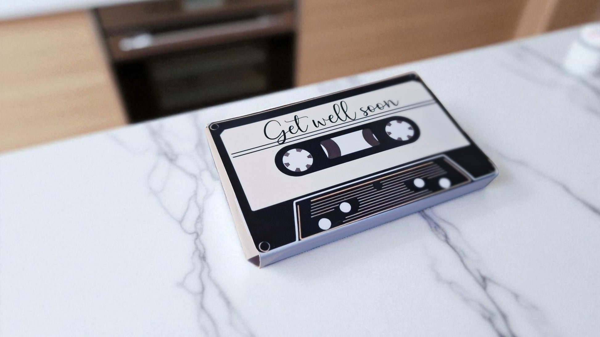 Personalised cassette voice message card, get well soon, retro keepsake gift, handmade, one card per order