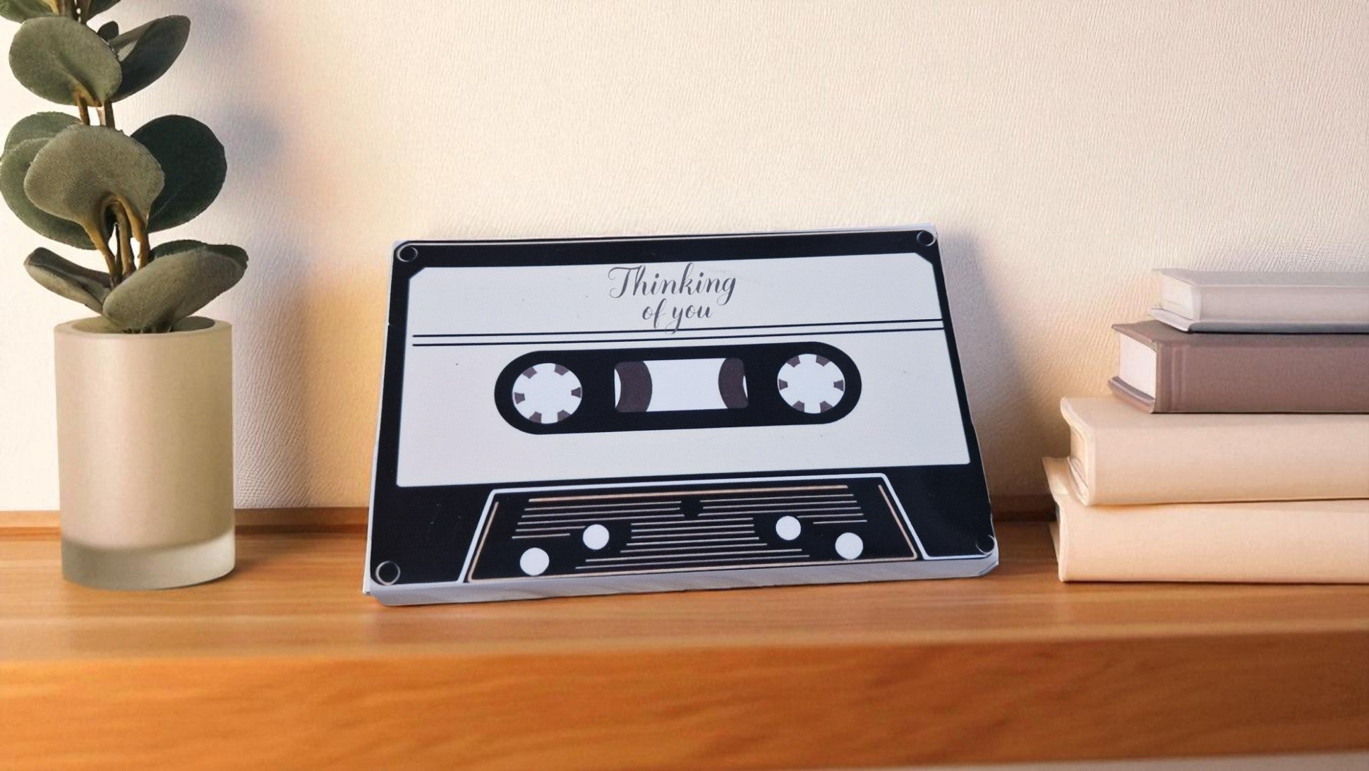 Personalised cassette voice message card, thinking of you, retro keepsake gift, handmade, one card per order