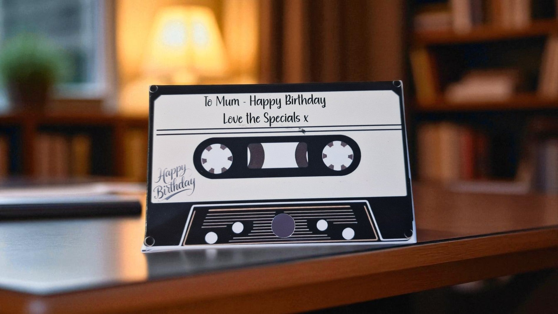 Personalised cassette voice message card, happy birthday, fun retro keepsake gift, handmade, one card per order