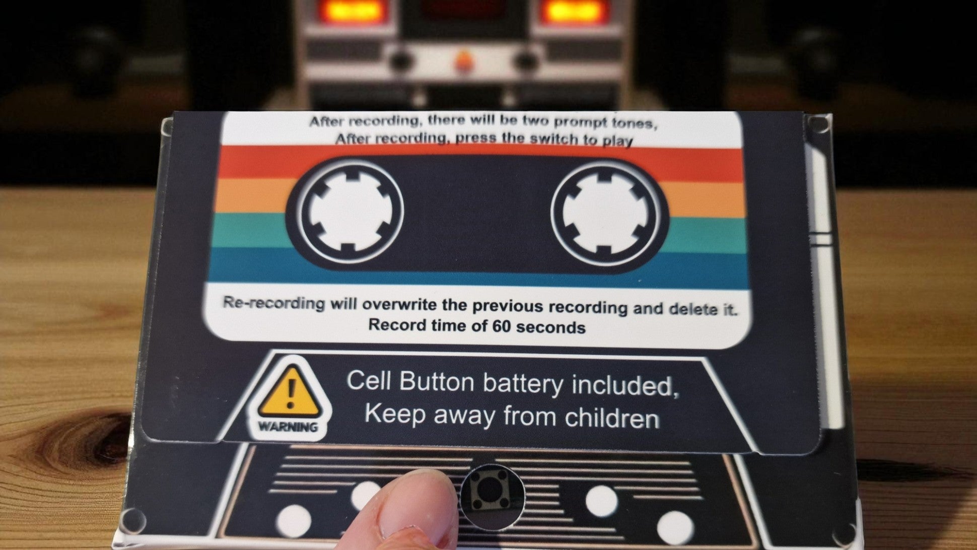 Personalised cassette voice message card, get well soon, retro keepsake gift, handmade, one card per order