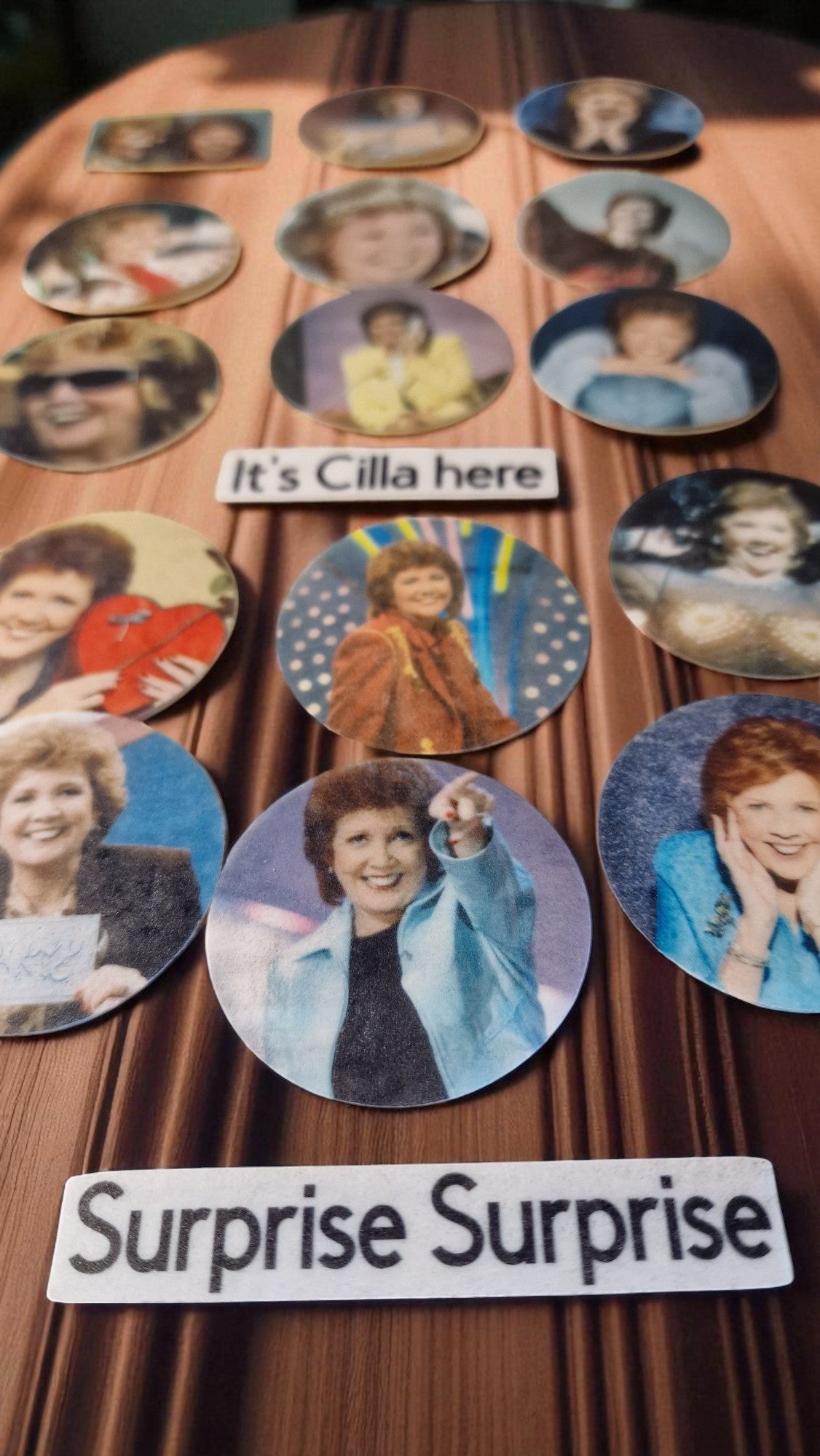 Cilla Black Edible Cupcake Toppers – 15x Precut, 4.5cm – “It’s Cilla Here!” Party Set