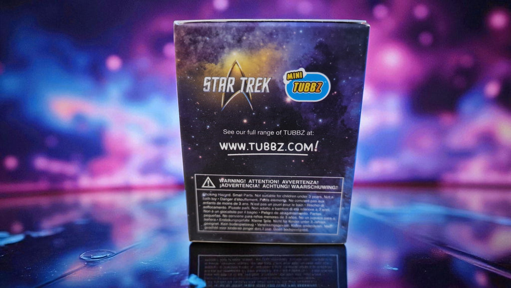 Star Trek TUB82Z product packaging with a colorful, blurred background
