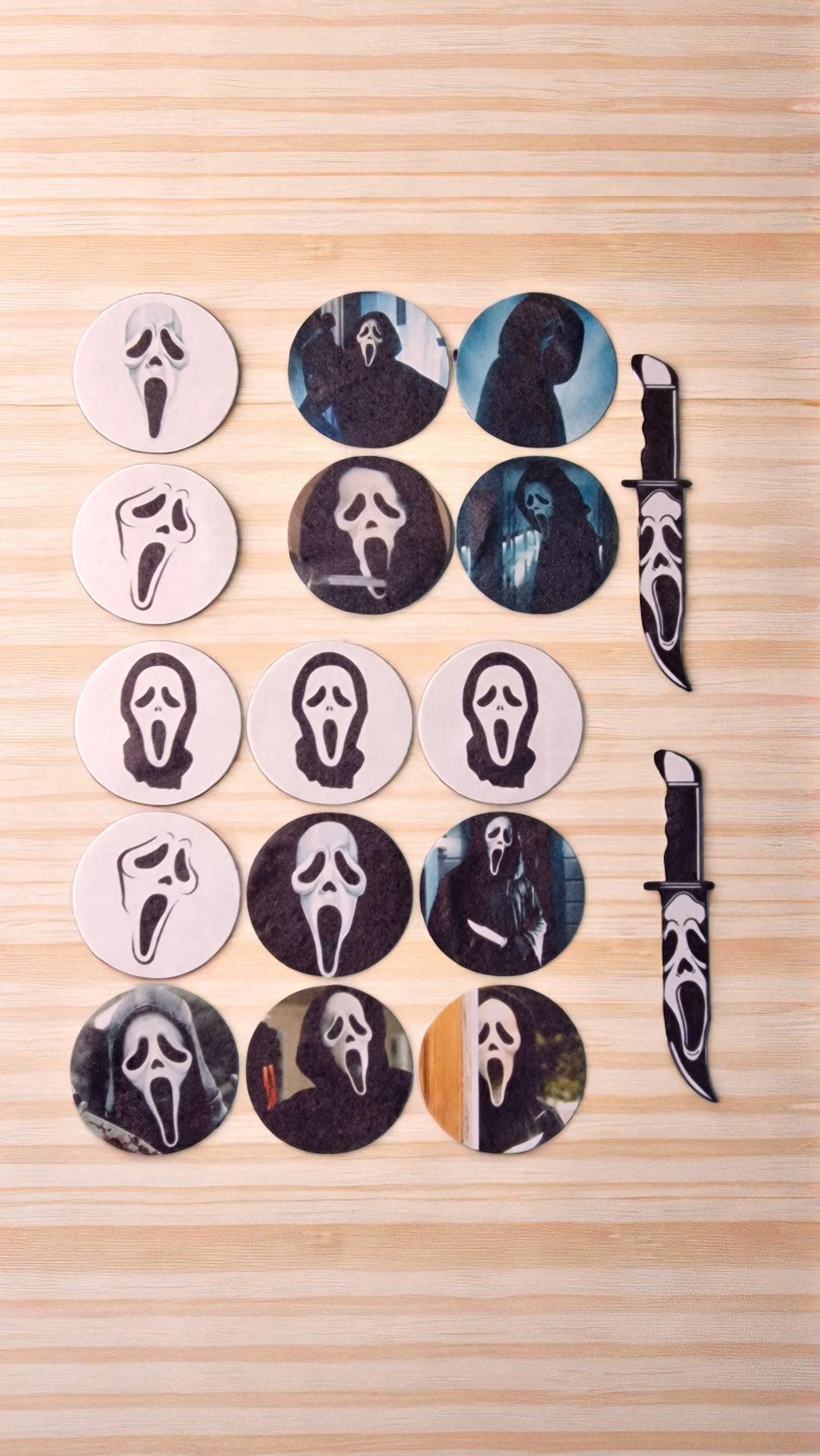 Halloween cake toppers, ghost face, scream movies EDIBLE pre cut cupcake decorations party. Michael myers. Have a killer birthday