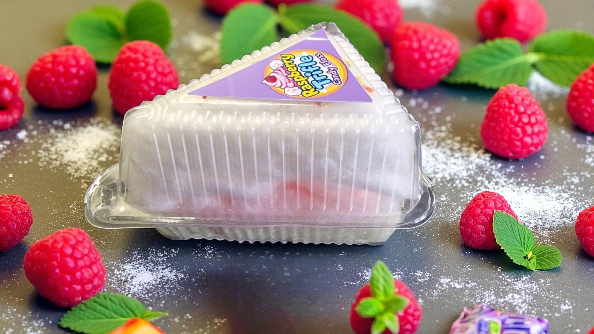 Raspberry Trifle Flavoured Candyfloss with sprinkles