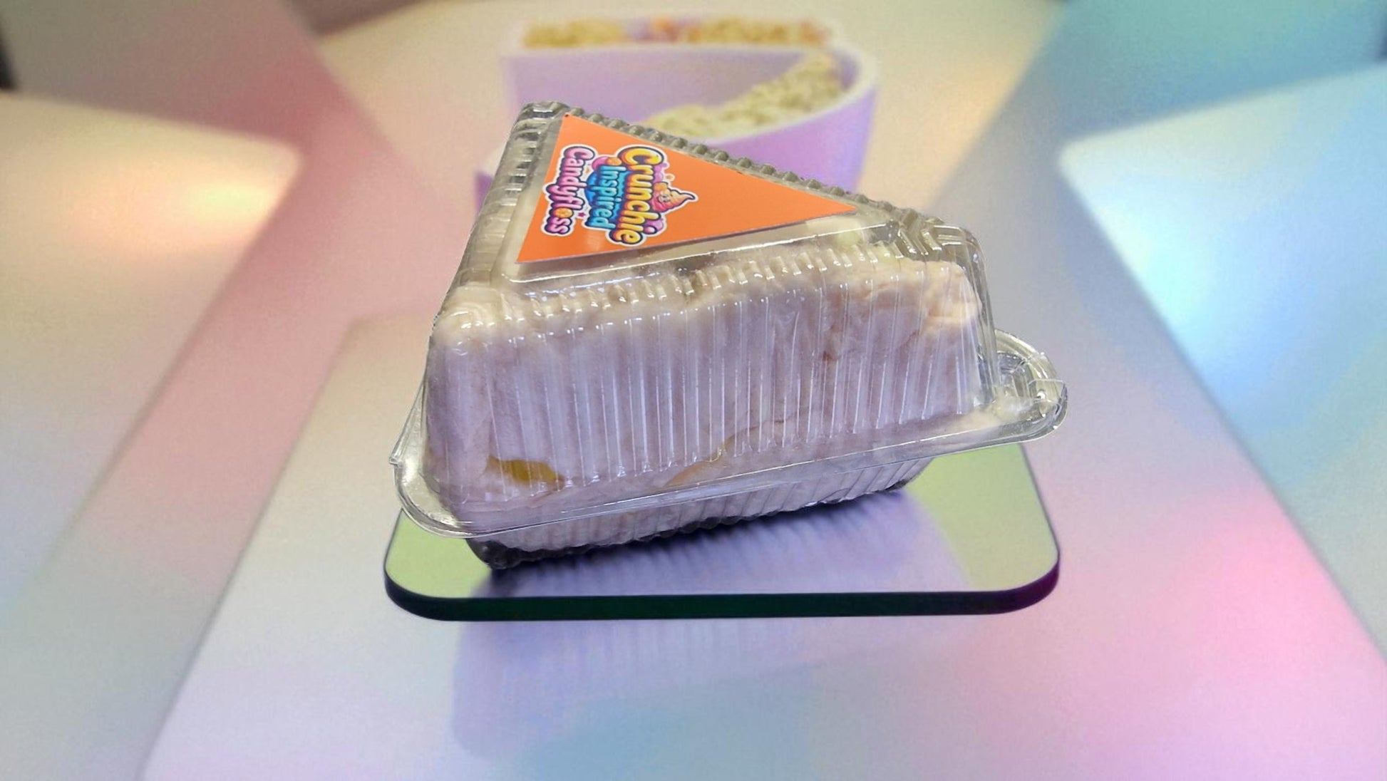 Take-out container with a partially eaten sandwich on a colorful surface