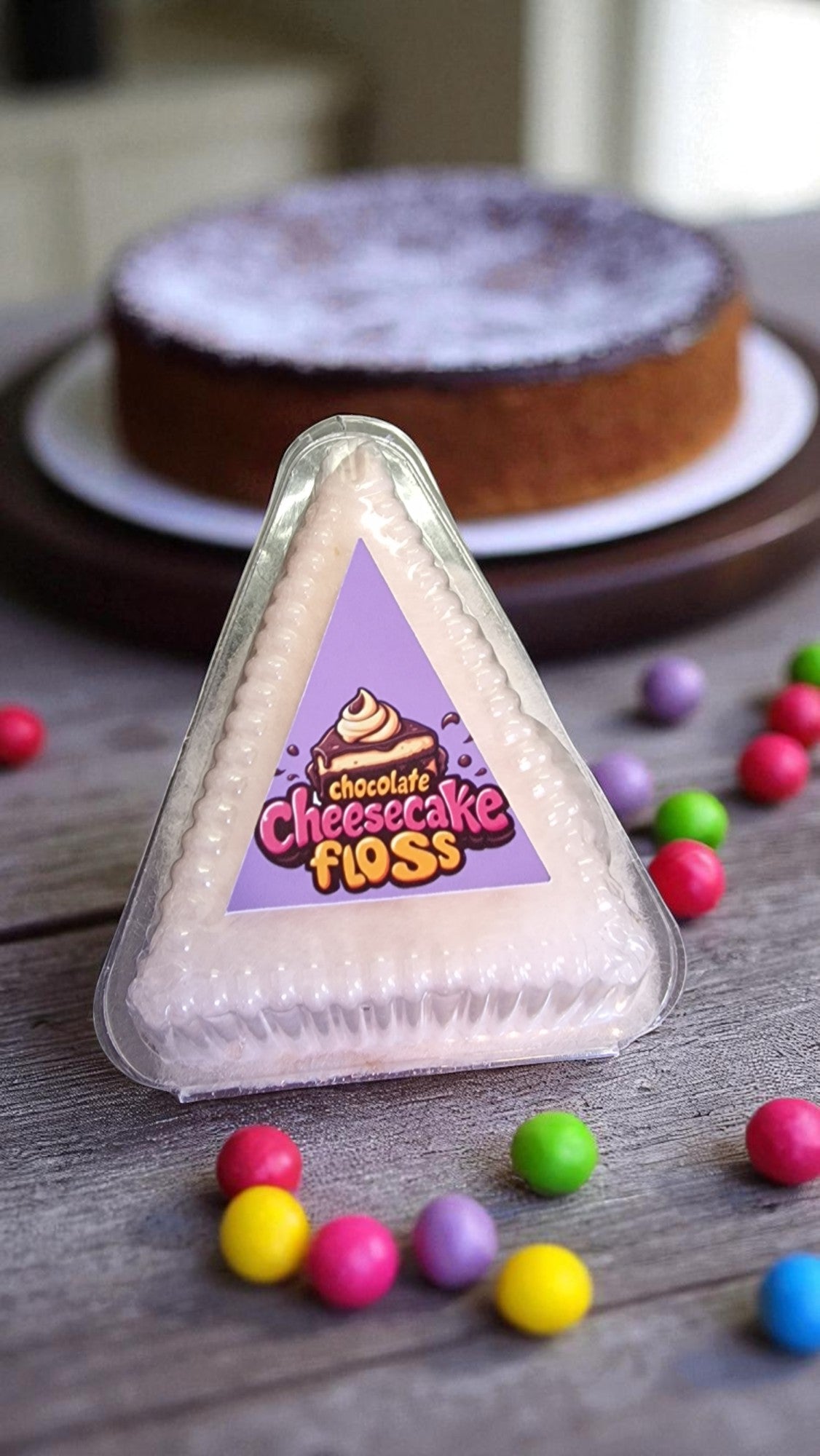 Chocolate Cheesecake Floss Cake without the allergens