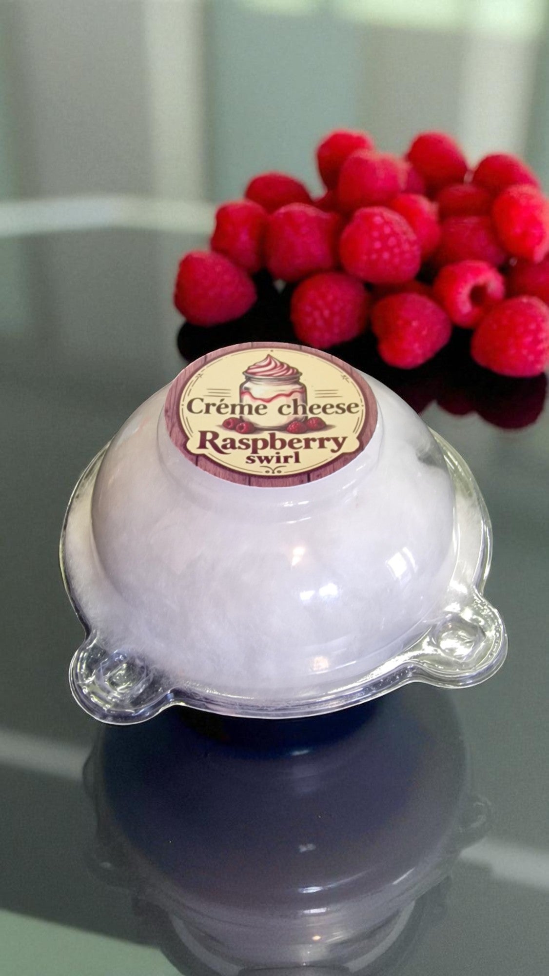 Crème Cheese & Raspberry Swirl Candy Floss Cake