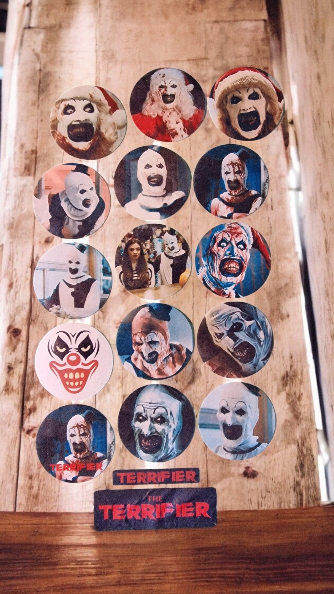 The Terrifier Horror Edible Cake Toppers – 4.5cm x 15, Halloween, Birthday, Movie Night
