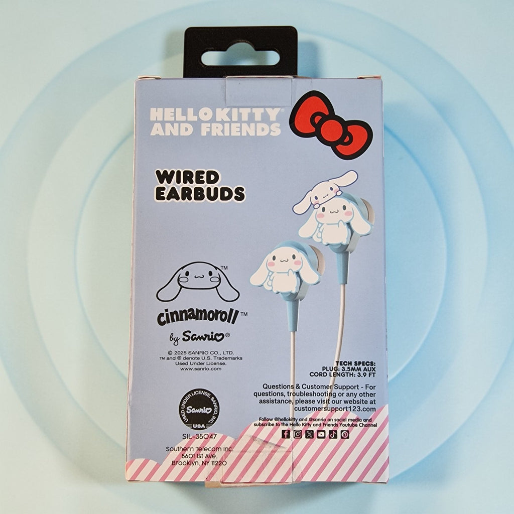 Hello Kitty and Friends Cinnamoroll Wired Earbuds with Built-In Microphone