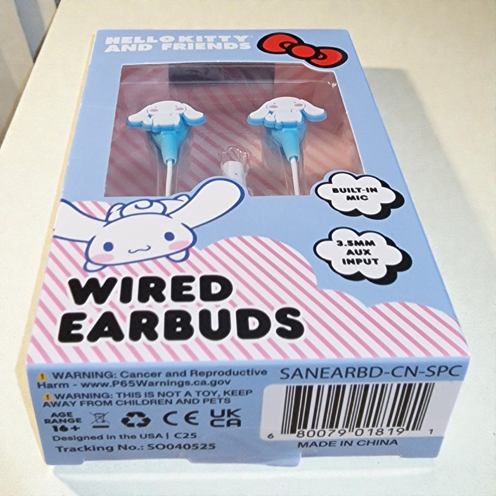 Hello Kitty and Friends Cinnamoroll Wired Earbuds with Built-In Microphone