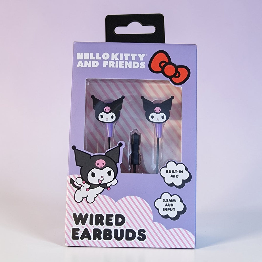 Hello Kitty and Friends Kuromi Wired Earbuds with Built-In Microphone