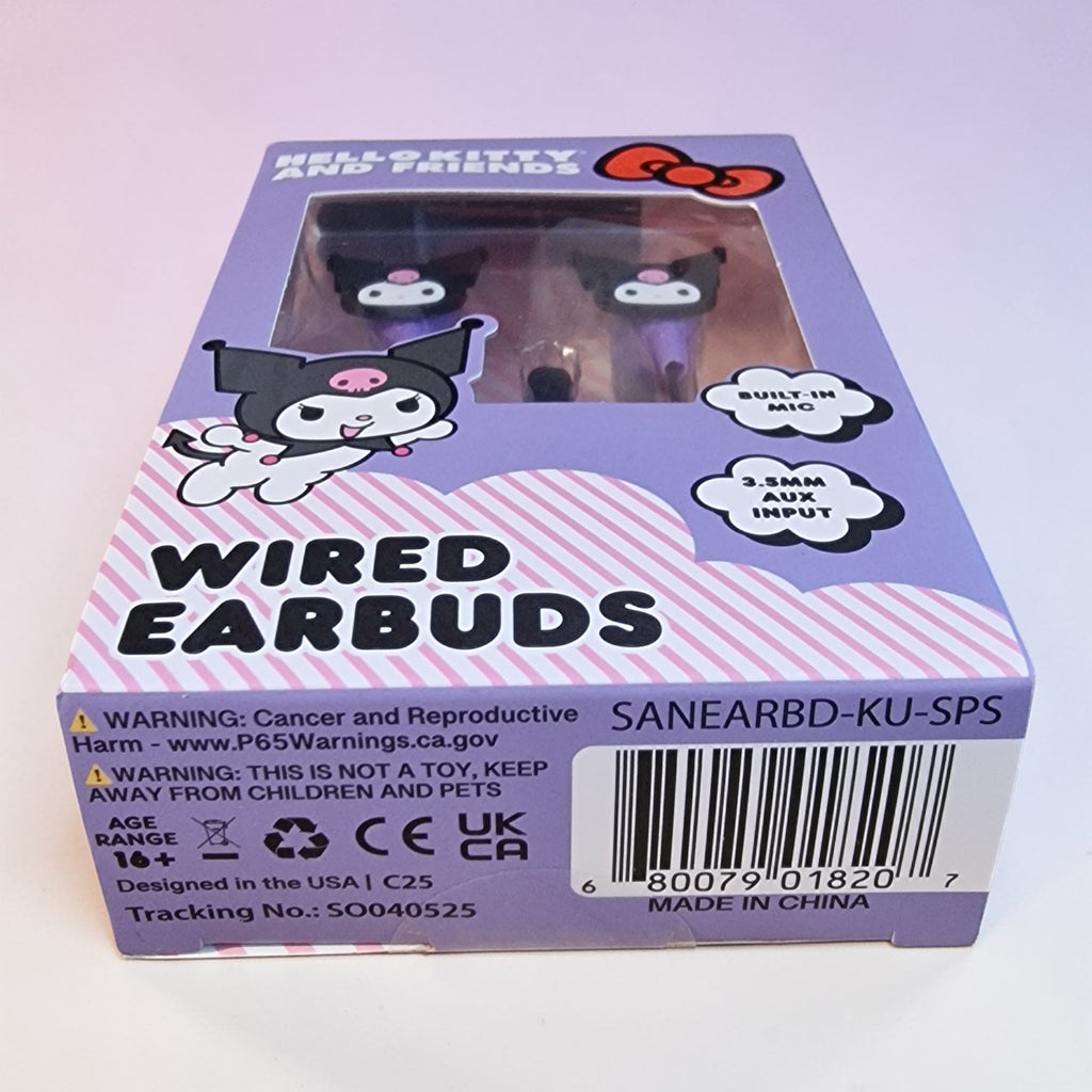 Hello Kitty and Friends Kuromi Wired Earbuds with Built-In Microphone