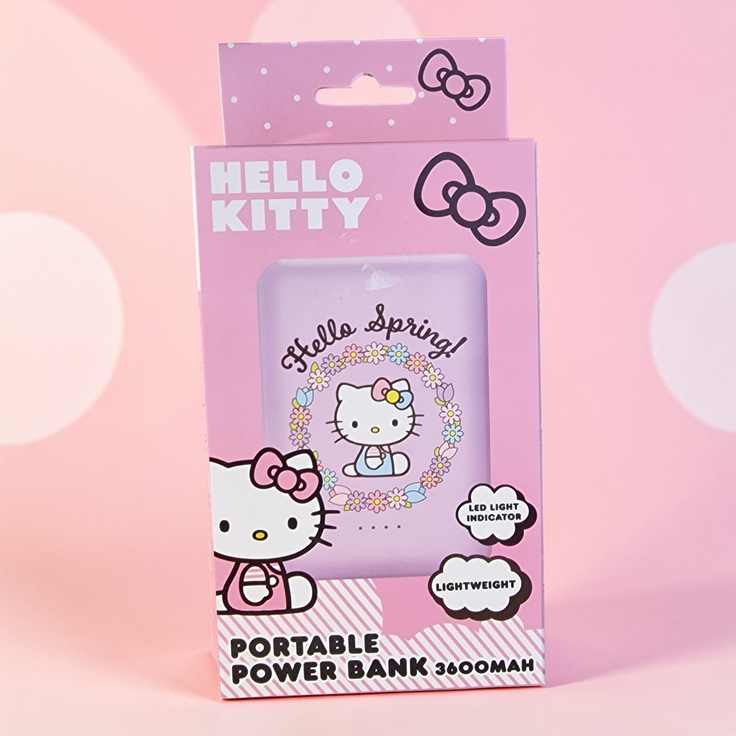 Hello Kitty Portable Power Bank 3600mAh – Official Sanrio, Lightweight, “Hello Spring!” Design