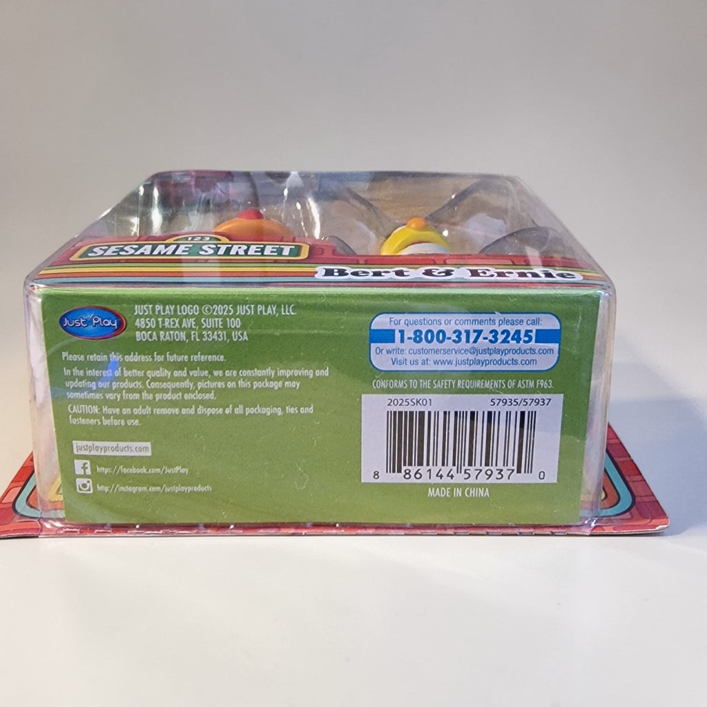 Toy packaging with Sesame Street branding on a white background
