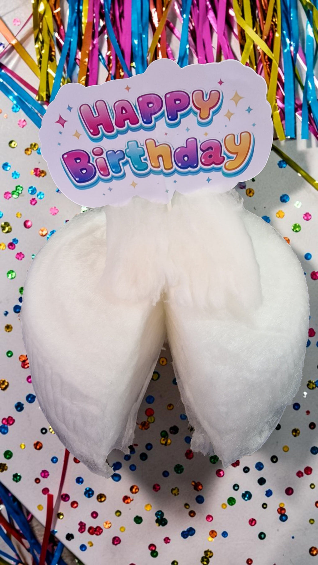 White Candy Floss Cake (8 Inch, 75g) – Dye Free & Free From 14 Allergens