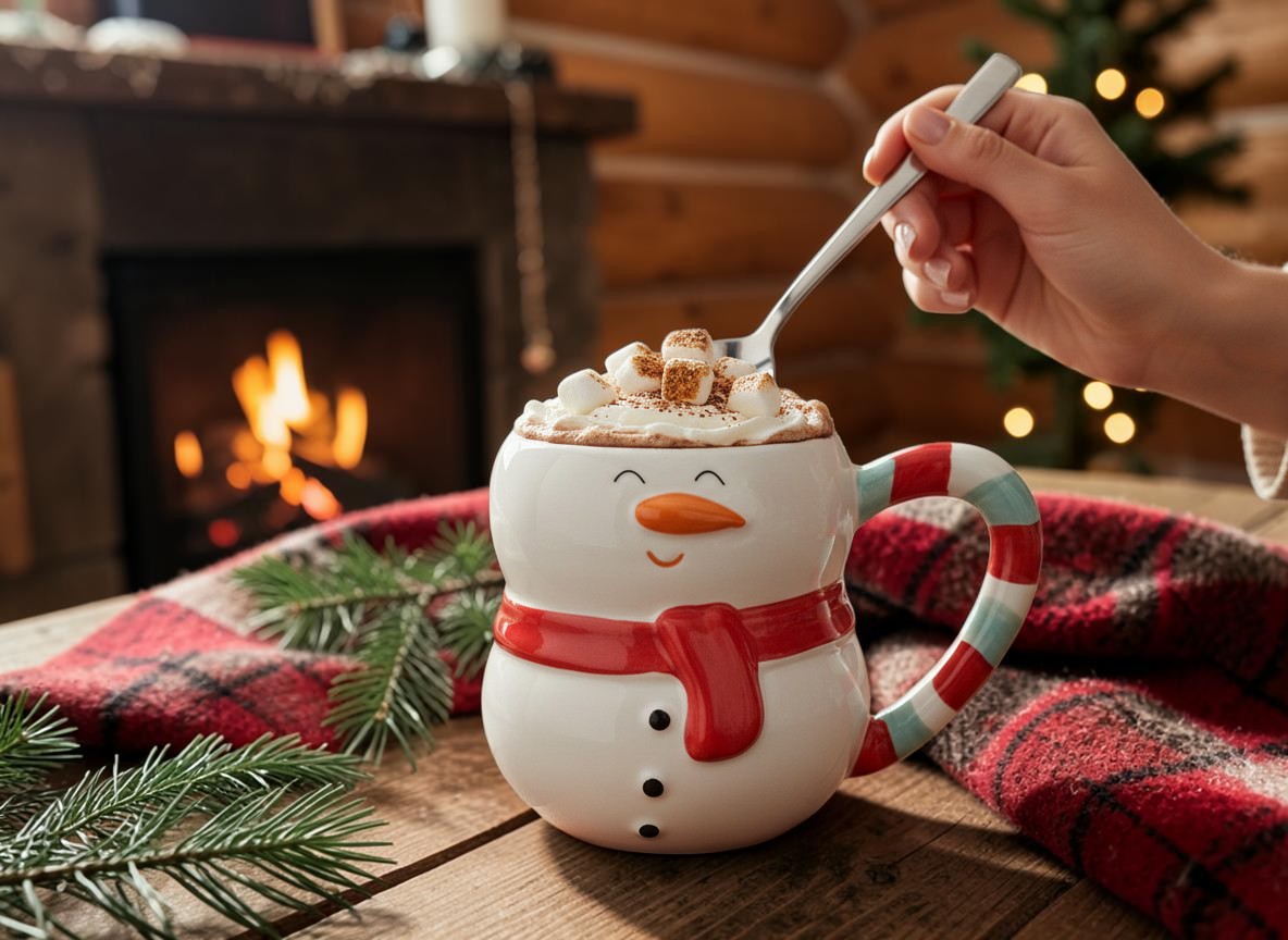 Snowman Christmas Mug | Novelty Ceramic Cup | Secret Santa & Stocking Filler Gift