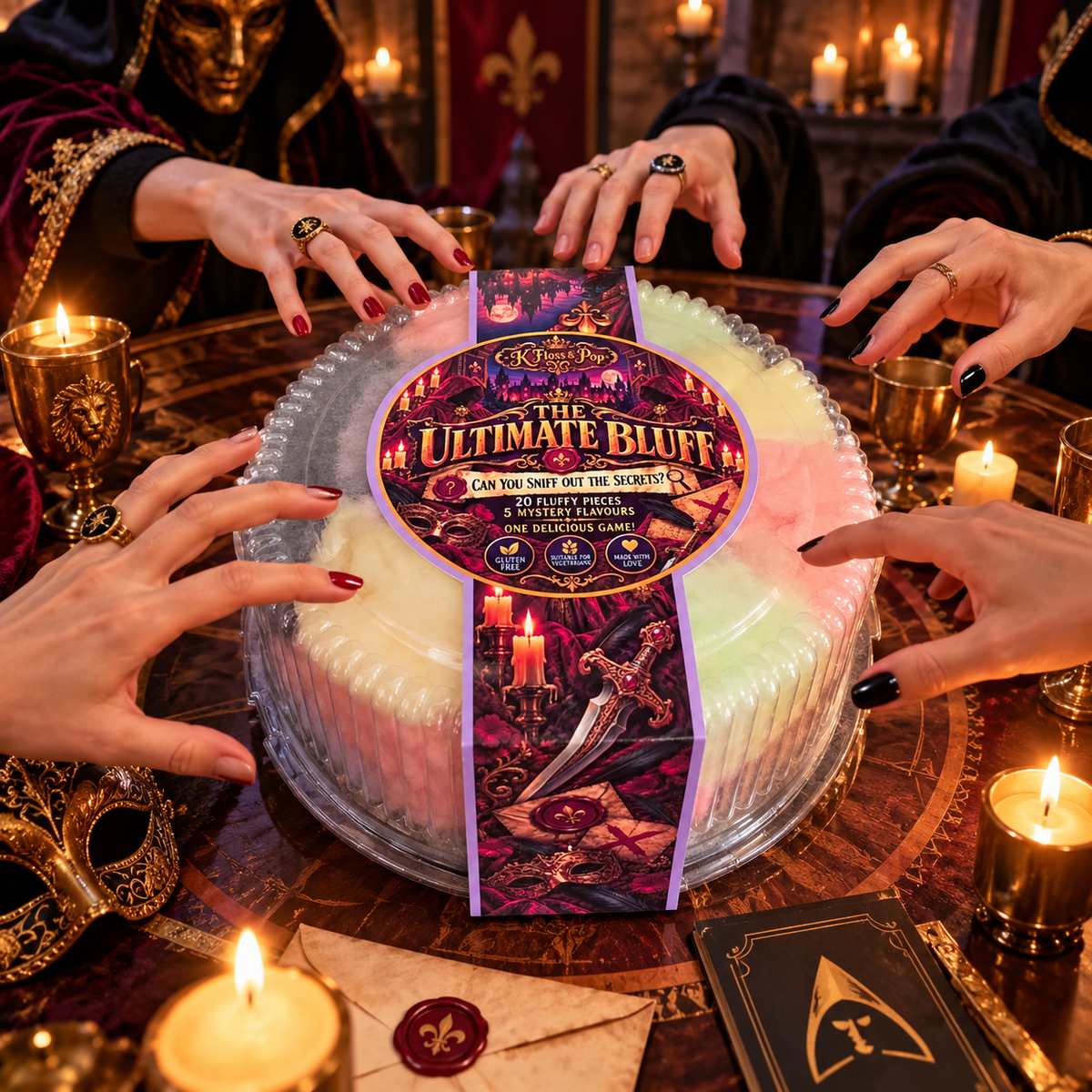 The Ultimate Bluff | Mystery Candy Floss Tear & Share Cake & Party Game TRUST NO ONE... NOT EVEN YOUR TASTE BUDS!