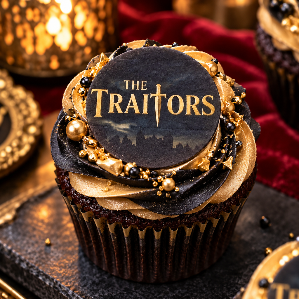 15 Traitors Inspired Edible Cupcake Toppers | Murder Mystery Party Decorations