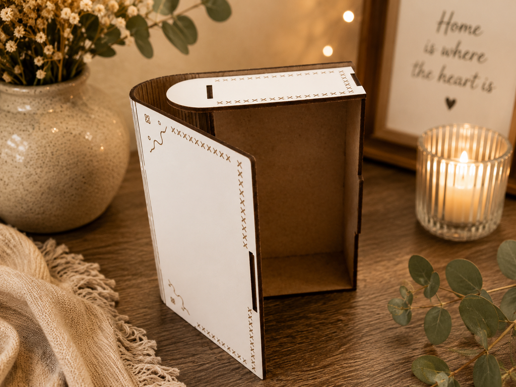 Personalised Wooden Secret Book Box | Wedding Keepsake Box | Hidden Ring Box | Handmade by K Floss and Pop®
