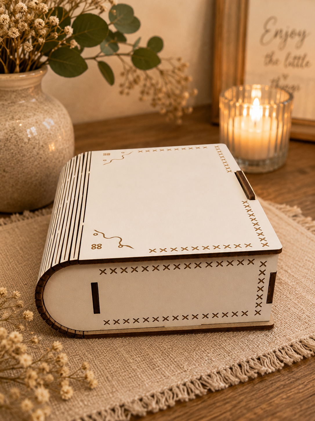Personalised Wooden Secret Book Box | Wedding Keepsake Box | Hidden Ring Box | Handmade by K Floss and Pop®