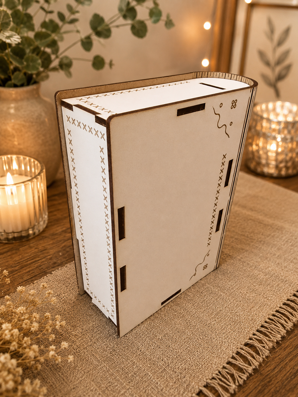 Personalised Wooden Secret Book Box | Wedding Keepsake Box | Hidden Ring Box | Handmade by K Floss and Pop®
