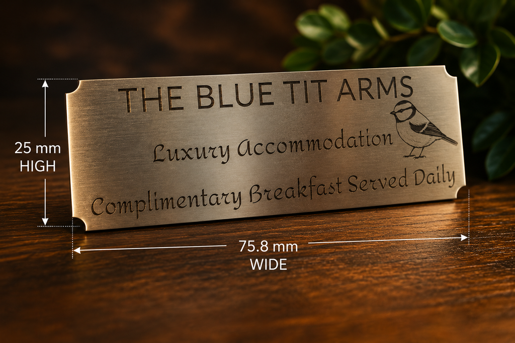 Personalised Brass Birdhouse Plaque