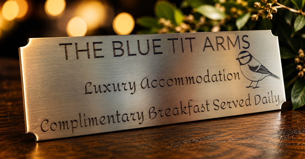 Personalised Brass Birdhouse Plaque