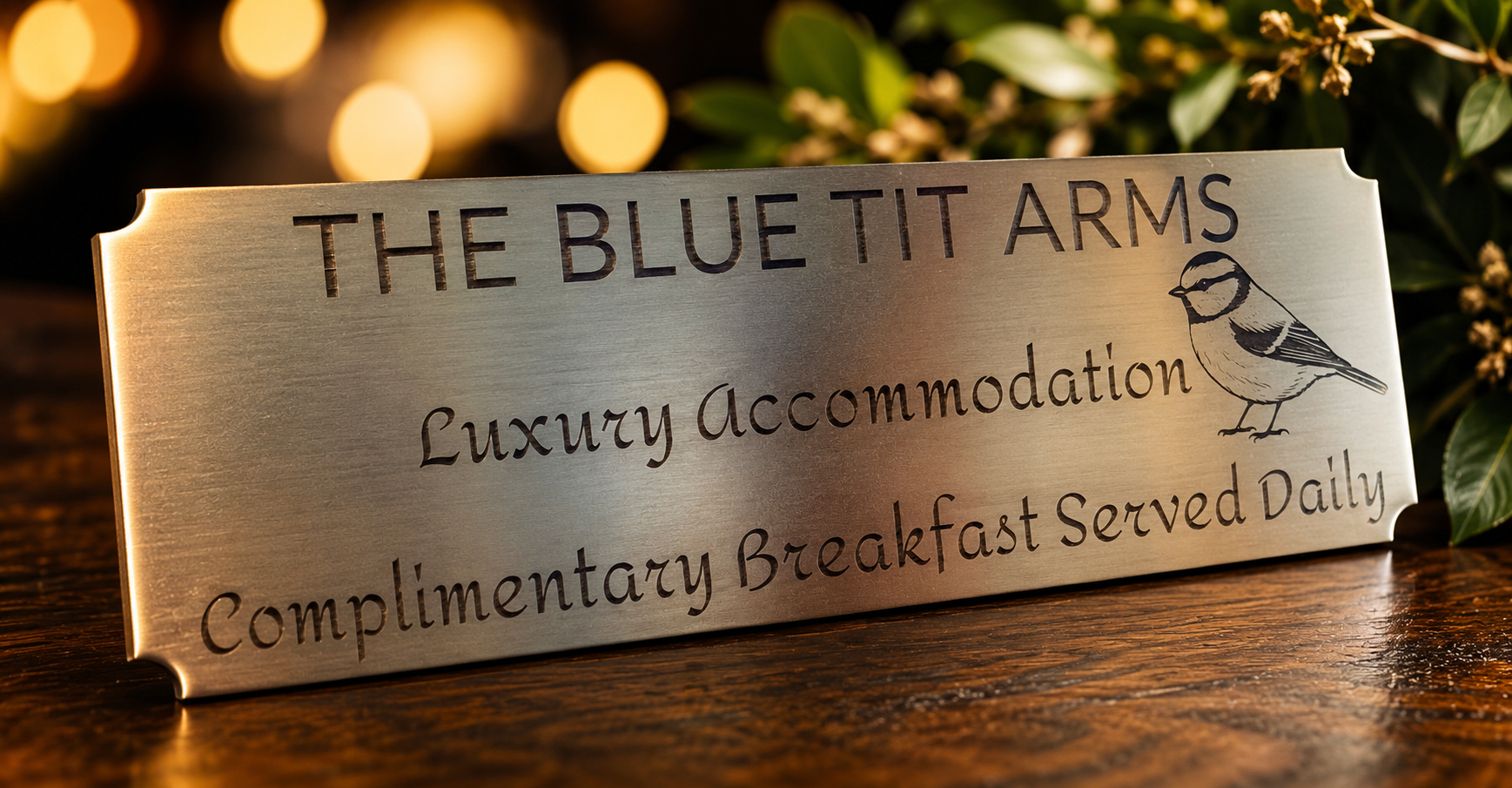 Personalised Brass Birdhouse Plaque