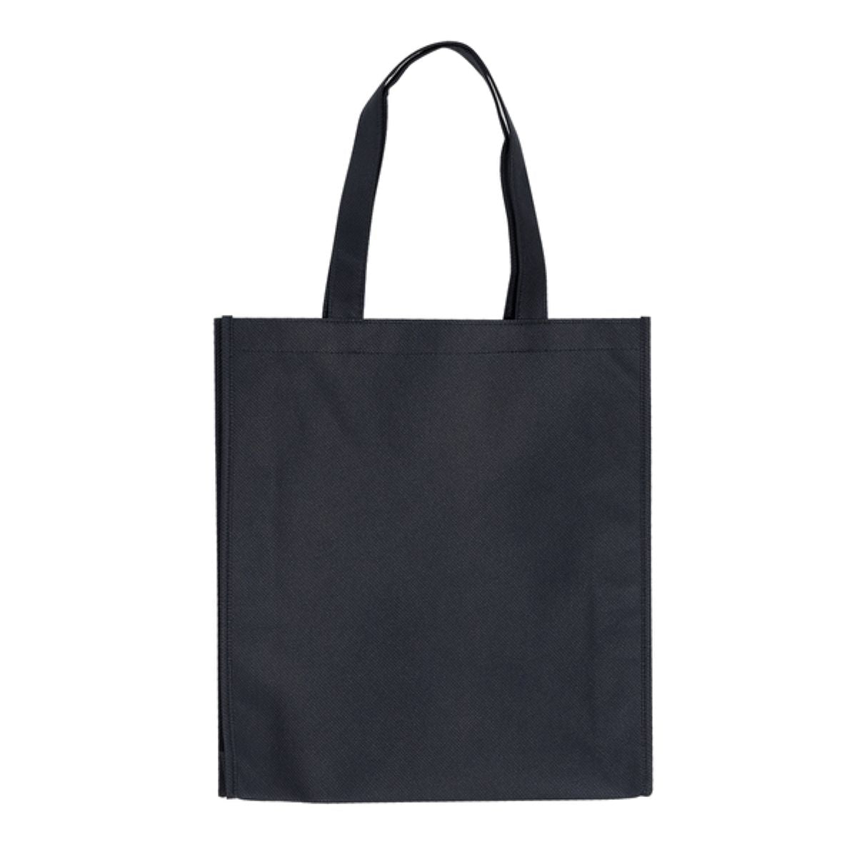 Black tote bag on a white background