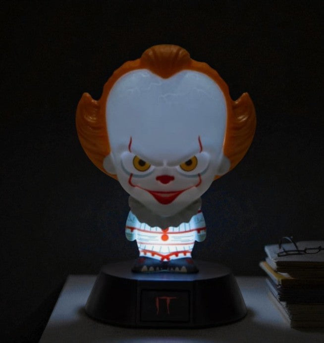 Paladone Icons IT Pennywise Light, Horror Series 1, boxed light-up vinyl figure with red hair and menacing smile.