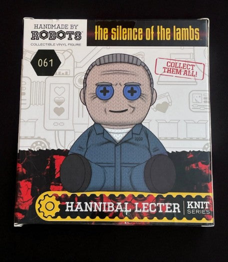 Handmade By Robots Knit Series Hannibal Lecter #061 collectible vinyl figure in original box, inspired by The Silence of the Lambs.