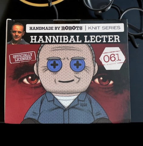 Handmade By Robots Knit Series Hannibal Lecter #061 collectible vinyl figure in original box, inspired by The Silence of the Lambs.