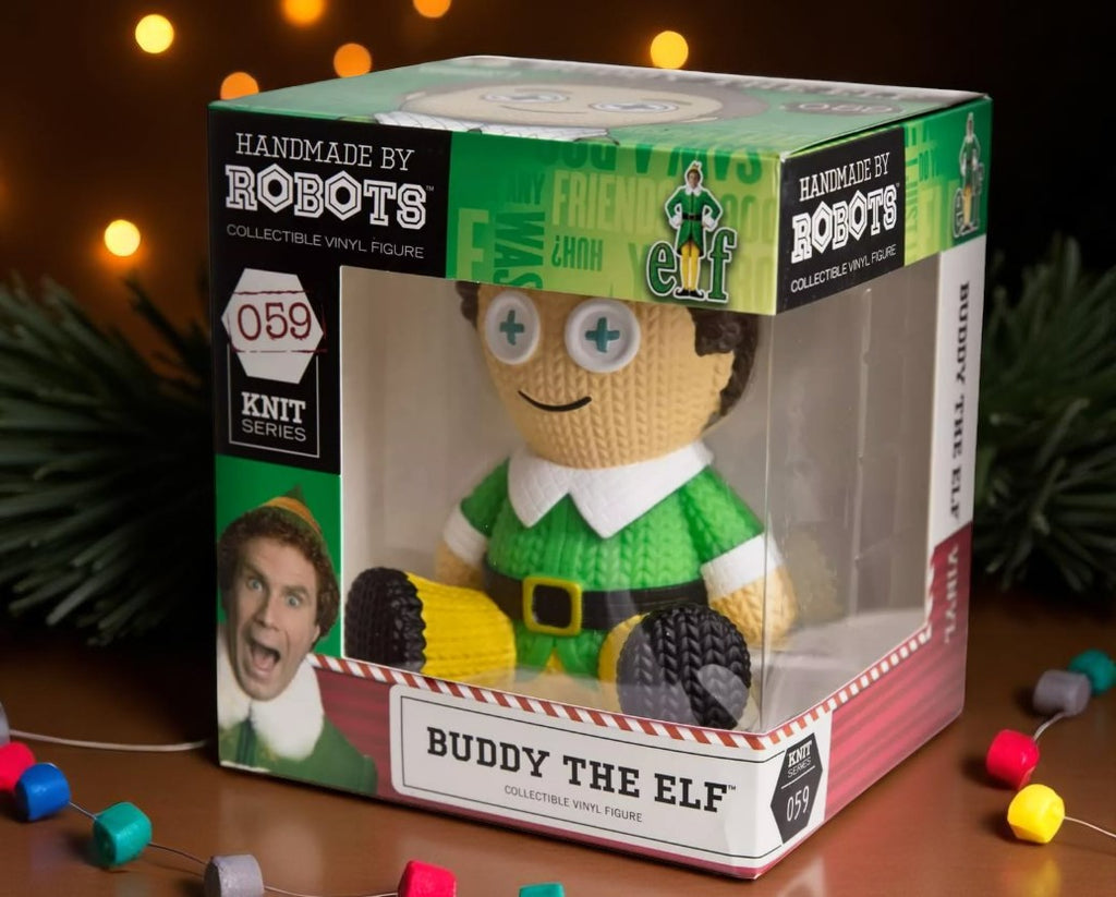 Handmade By Robots Buddy The Elf Knit Series #059 collectible vinyl figure in original display box, inspired by the Elf movie.