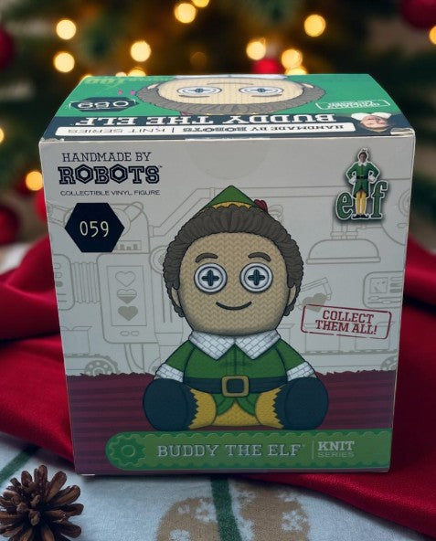 Handmade By Robots Buddy The Elf Knit Series #059 collectible vinyl figure in original display box, inspired by the Elf movie.