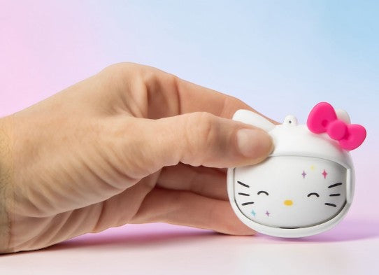 Hello Kitty Wireless Earbuds with Rotating Charging Case – Official Sanrio, Built-In Mic, Super Cute!