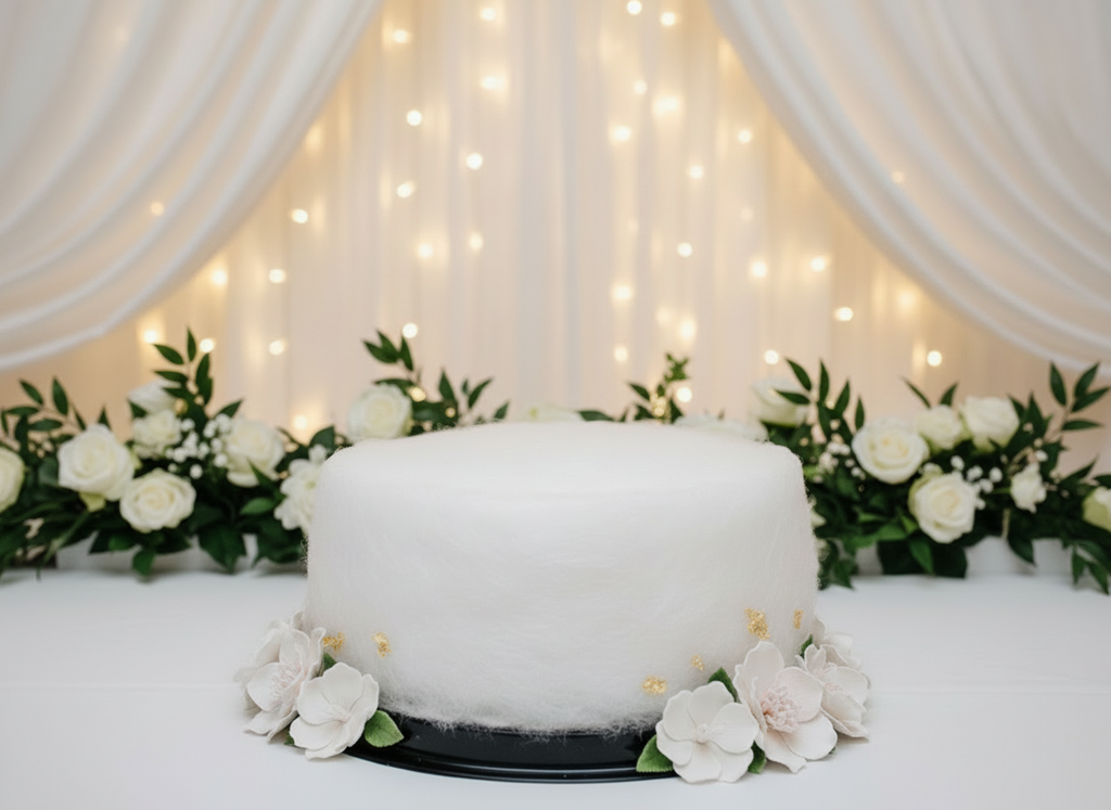 White Candy Floss Cake (8 Inch, 75g) – Dye Free & Free From 14 Allergens