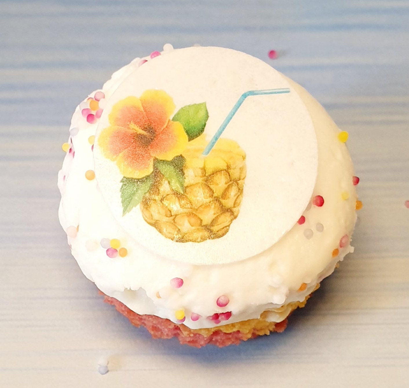 Hawaiian cake. theme party decorations cake, edible topper. Pre cut x24 tiki bar party