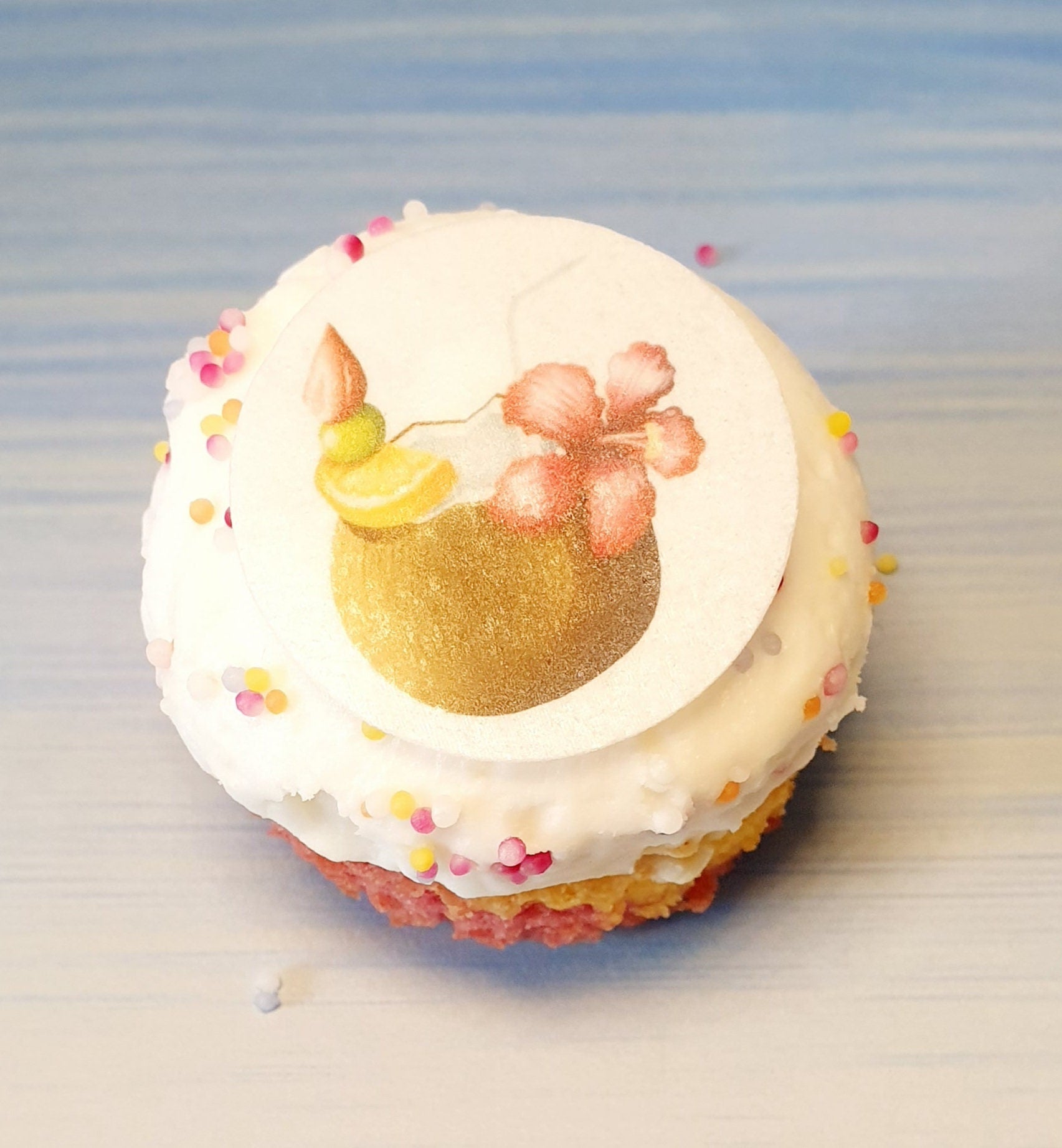 Hawaiian cake. theme party decorations cake, edible topper. Pre cut x24 tiki bar party