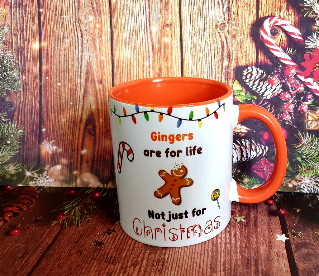 “Gingers Are For Life” mug, coaster, and badge – fun Secret Santa or Christmas gift for ginger friends or office colleagues