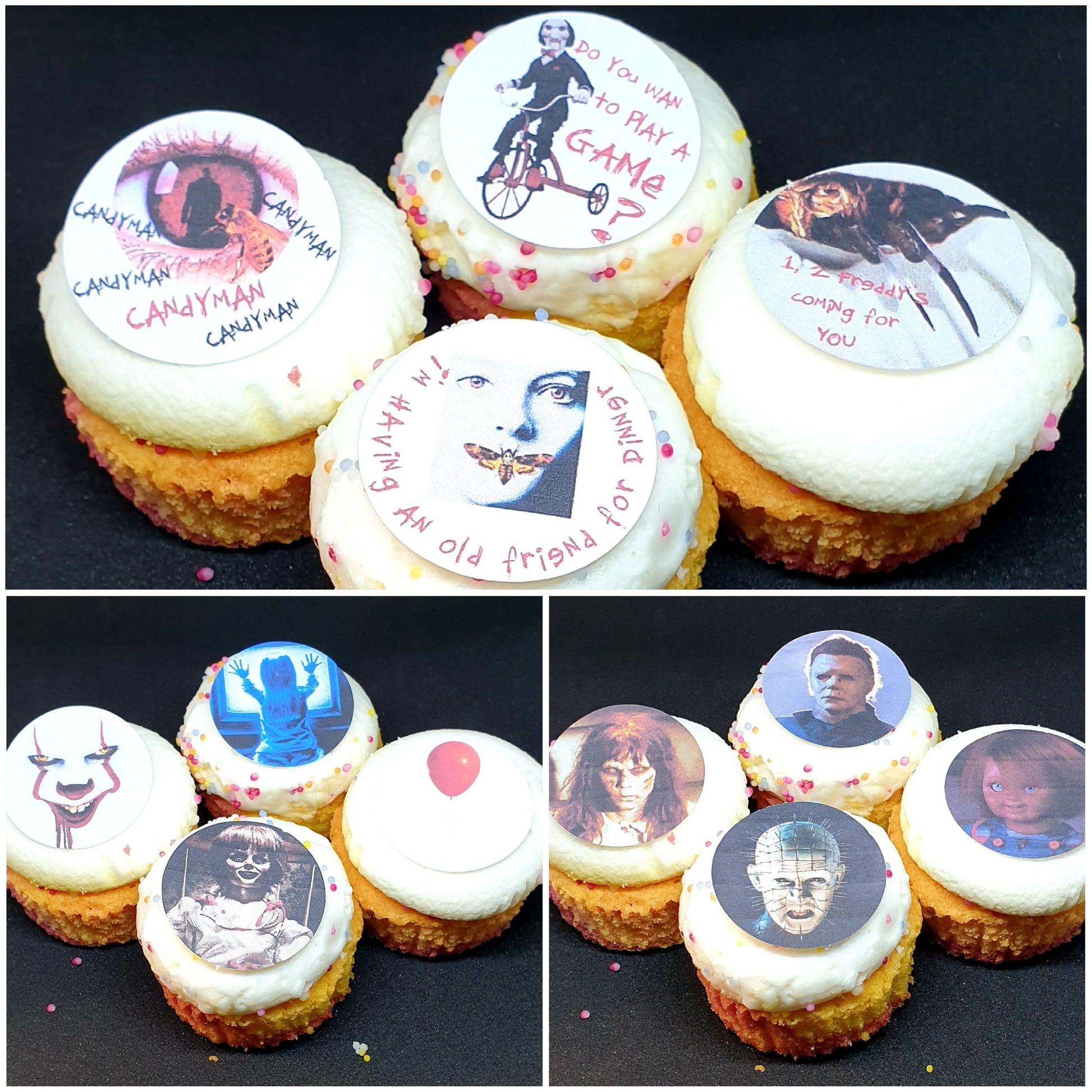 Halloween cake toppers, hocus pocus movies EDIBLE pre cut cupcake decorations party