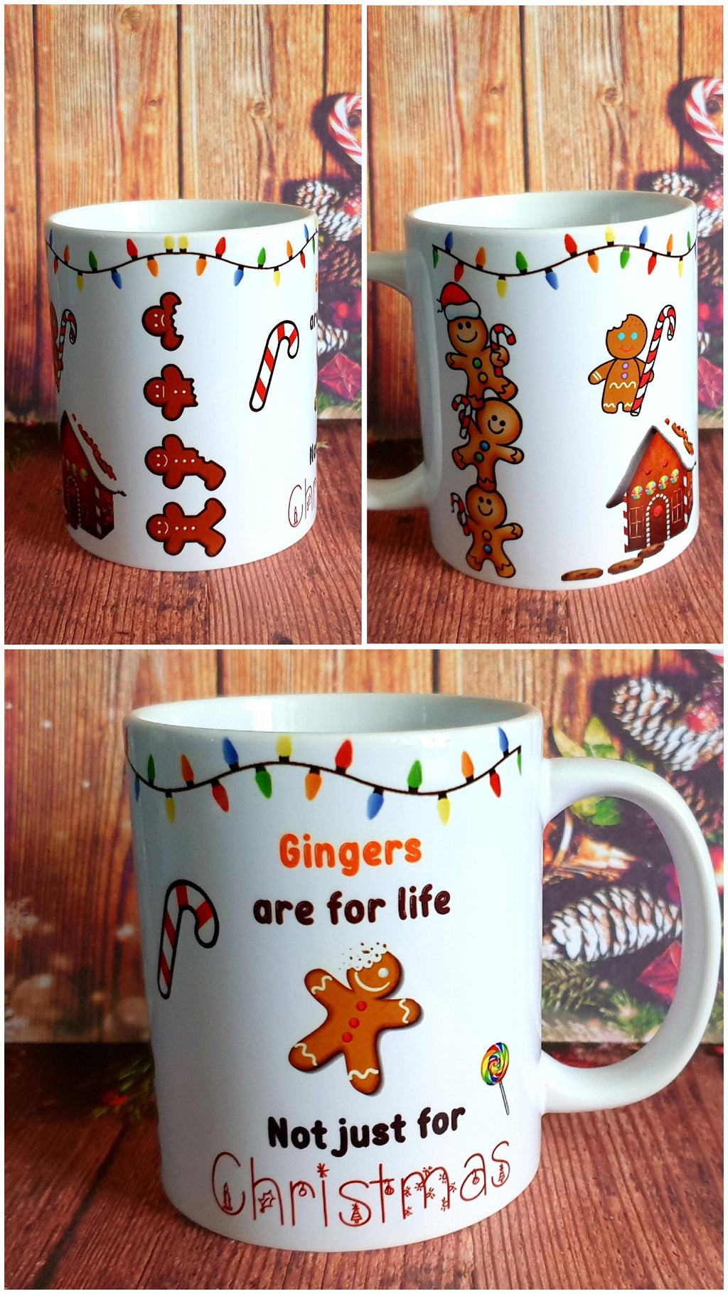 “Gingers Are For Life” mug, coaster, and badge – fun Secret Santa or Christmas gift for ginger friends or office colleagues