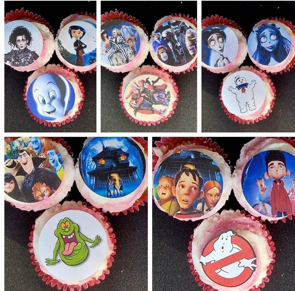 Halloween cake toppers, hocus pocus movies EDIBLE pre cut cupcake decorations party