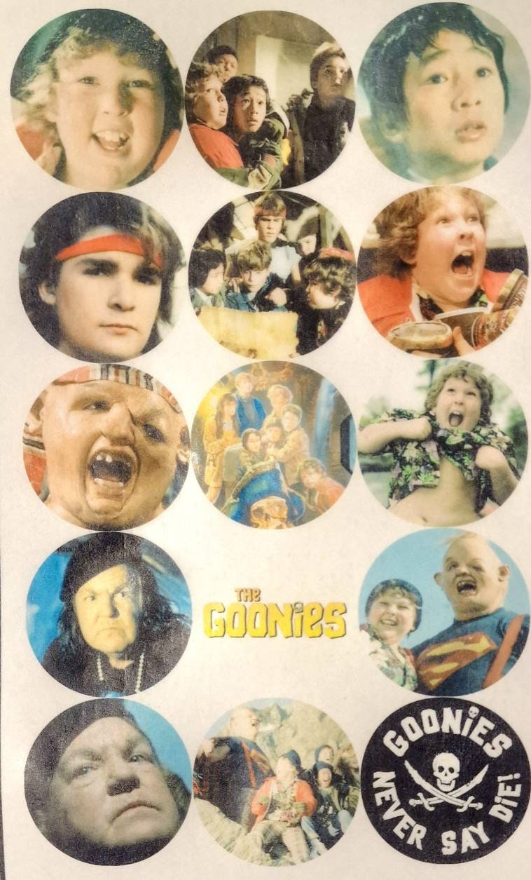 retro 80s party cake toppers FULLY EDIBLE pre cut cup cake decorations. Retro 80s and 90s 00s 10s 20s party. Themed Party toppers. Goonies,
