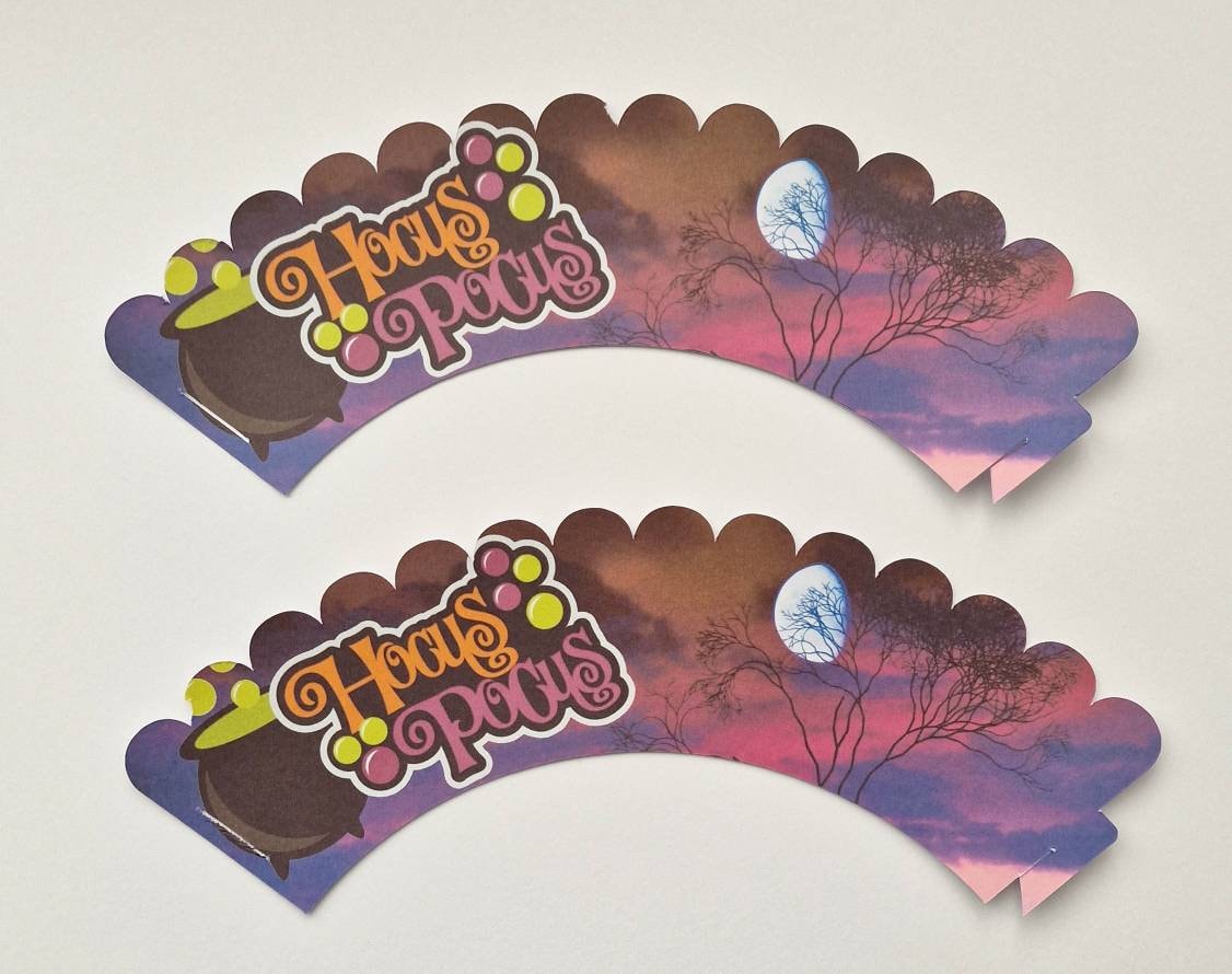 Halloween cake toppers, hocus pocus movies EDIBLE pre cut cupcake decorations party